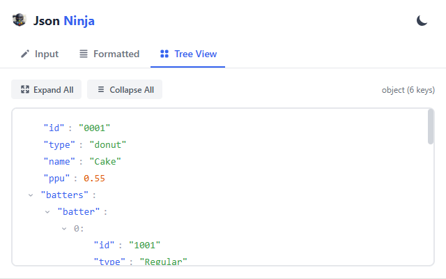 Interactive tree view